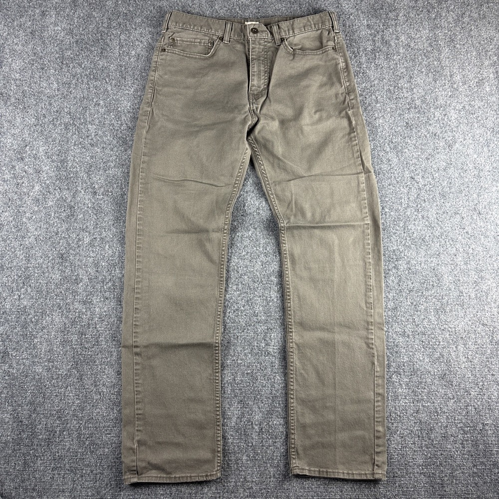 Dockers Men's Pants 32x32 Straight Fit 5-Pocket Khaki Stretch Trousers Olive